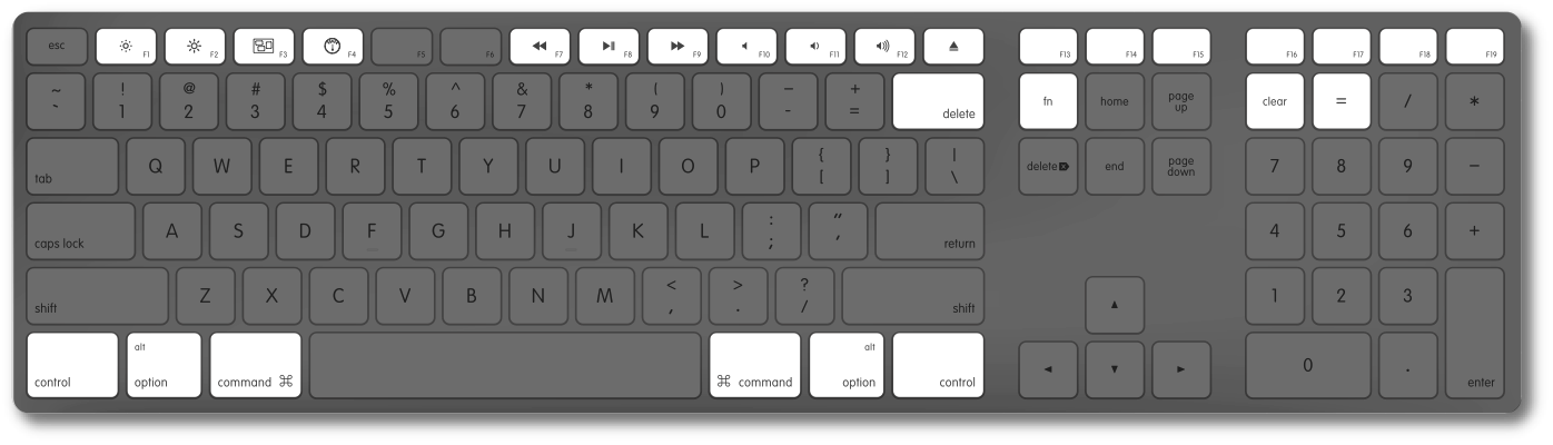 Apple Keyboard (Ultra-thin USB) Boot Camp feature keys