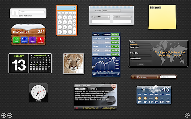 macbook dashboard