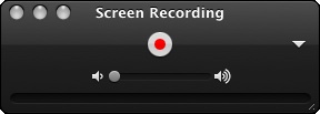 Screen recording window w/ red record button