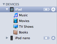 iTunes Devices section