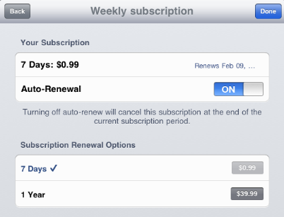 Subscription renewal options...