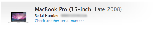 MacBook Pro 일련 번호 검사기