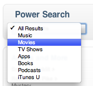 Power search media selector