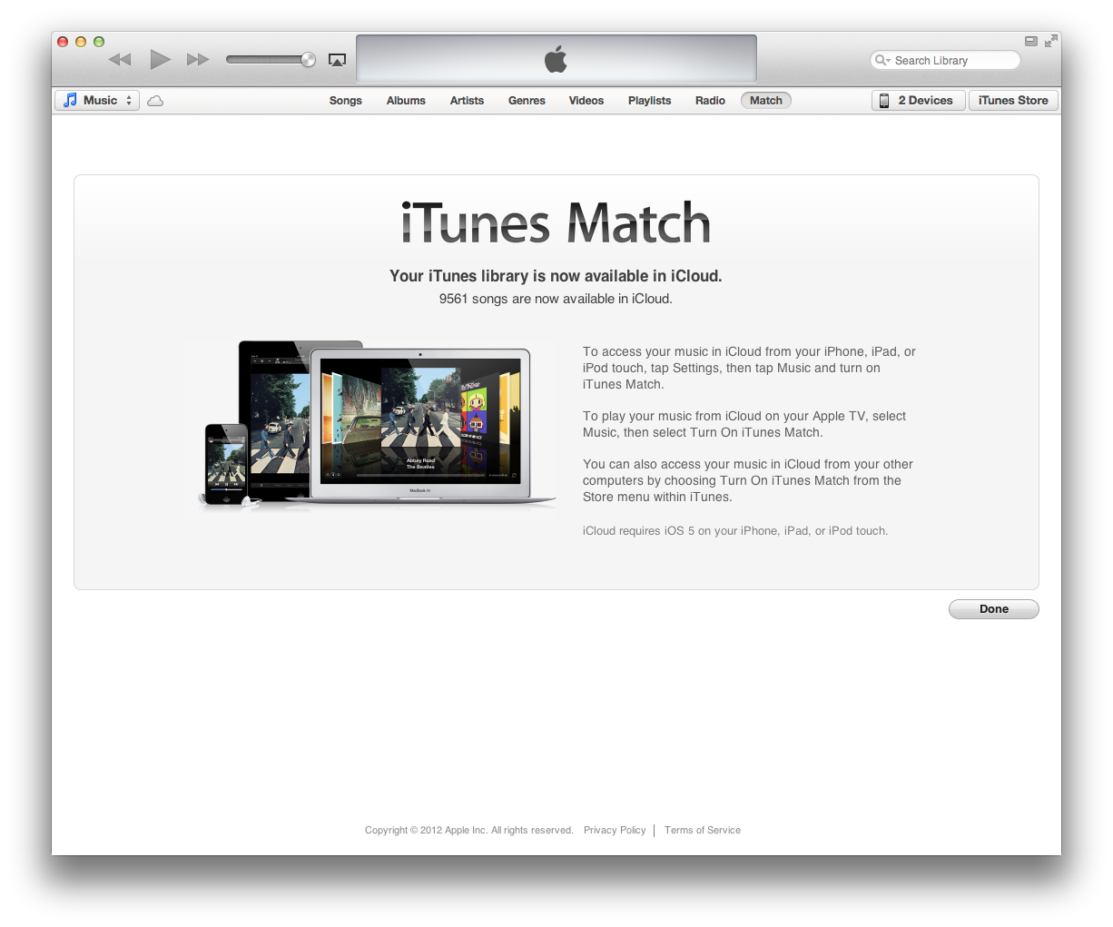 iTunes Store: Subscribing to iTunes Match