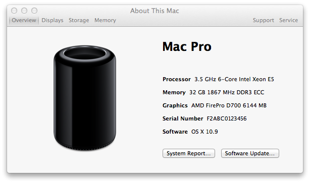 Mac Pro (Late 2013): How to find the serial number - Audio Perception