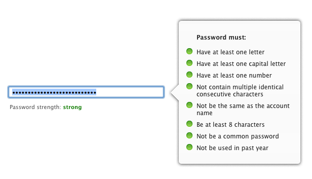 Strong password rules