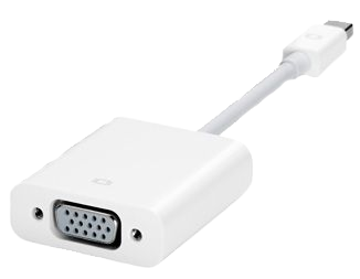 Image of Apple mini DisplayPort-to-VGA connector.
