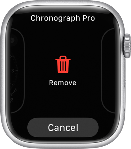 Циферблат Apple Watch с кнопкой удаления циферблата